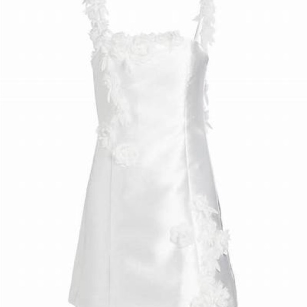 Elliatt White Dress with 3D Floral Appliqué